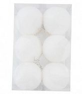 Набор ёлочных шаров флокированных 8 см цвет белый, 12 шт.