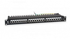 Cabeus PL-24-Cat.5e-Dual IDC Патч-панель 19" (1U), 24 порта RJ-45, категория 5e, Dual IDC, с задним