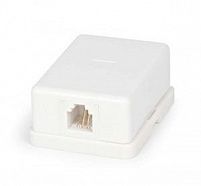 Hyperline SB-1-6P4C-C2-WH Розетка телефонная RJ-12(6P4C)