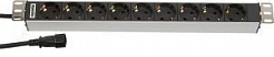 Hyperline SHT19-9SH-2.5IEC Блок розеток для 19" шкафов, горизонтальный, 9 розеток Schuko (10A), 230