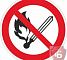 Знаки П/Б  Запрещается пользоваться открытым огнем и курить (200х200)