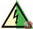 Знаки П/Б  Опасность поражения электрическим током (200х200) (фотолюм)