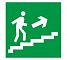 Знаки П/Б  Направление к эвакуационному выходу по лестнице вверх левосторонний (200 х 200) (фотолюм)